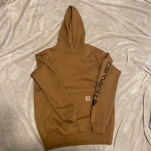 Brown Carhartt sweatshirt with black letters